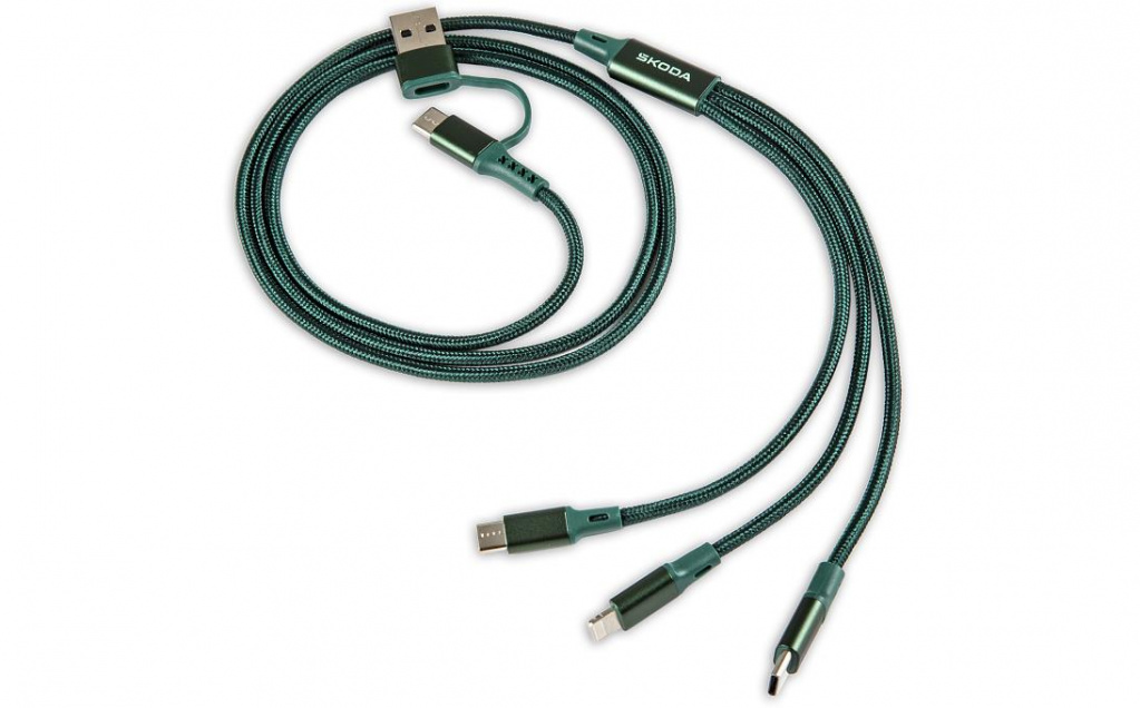 Škoda dobíjecí kabel USB 4 v 1 emerald